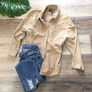 All Genuine Suede Collared Heavy Top